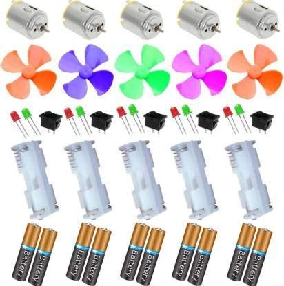 ERH INDIA DIY Science Projects Kit DC Motor, Fan, LED, Switch, AA Cell ...