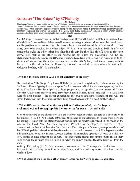 Notes on The Sniper