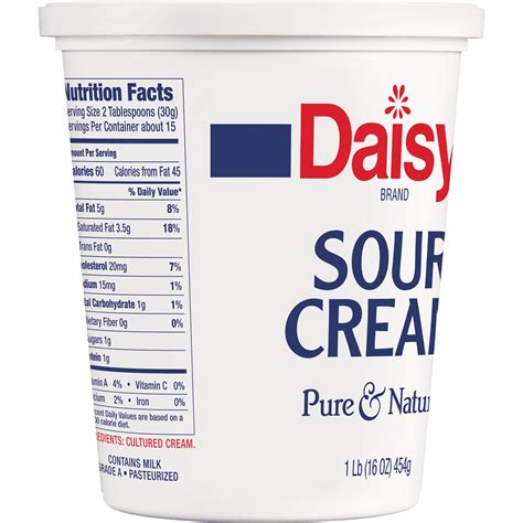 Daisy Fat Free Sour Cream Nutritional Information | Besto Blog