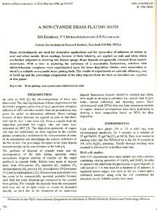A non-cyanide brass plating bath - IR@CECRI