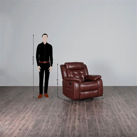 Buy Berlin Half Leather 1-Seater Recliner - Brown from Home Centre at ...