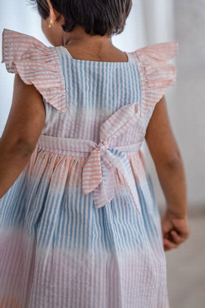 Whimsical Delight: The Pastel Stripe Flutter Dress – Tiiny berry