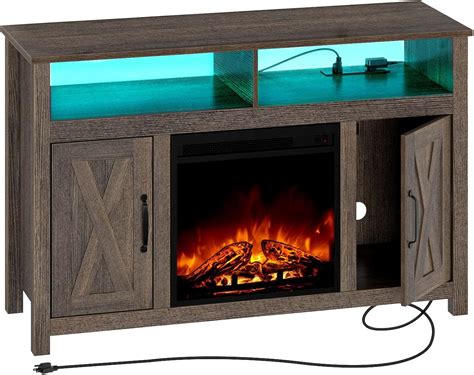 Buy Rolanstar Fireplace TV Stand 47” with Led Lights and Power Outlets ...