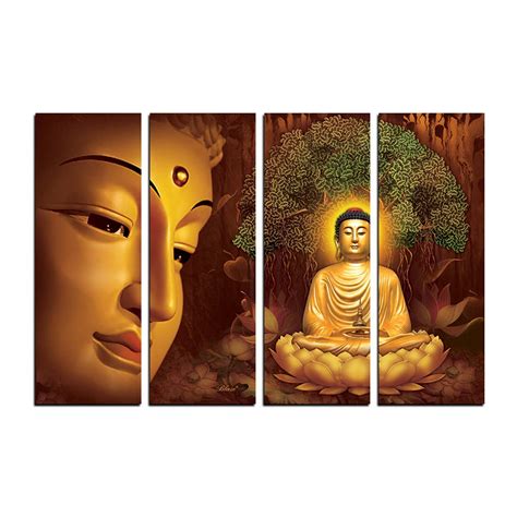 eCraftIndia 'Meditating Buddha' Painting (Canvas, 99 cm x 61 cm, Set of ...