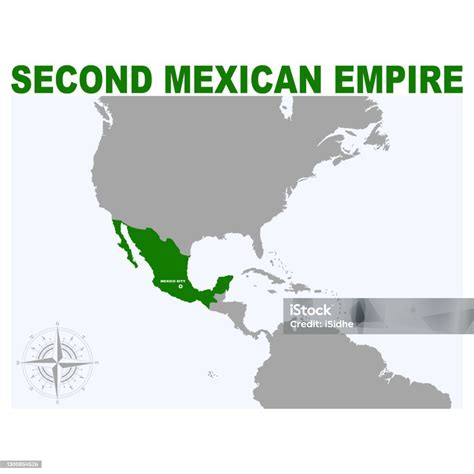 Vector Map Of The Second Mexican Empire Stock Illustration - Download ...