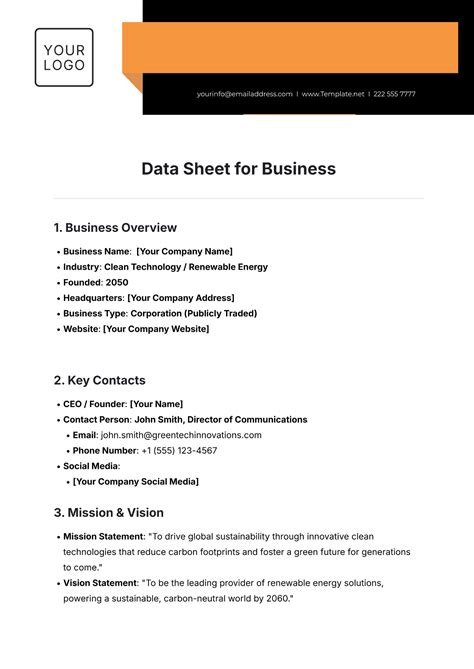 Image result for Data Sheets Examples