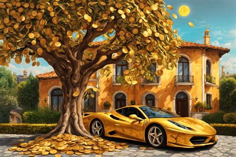 Money Manifestation – Attract Wealth with Gold Coin Tree, Luxurious Car ...