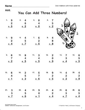 Image result for Three Addends Worksheet
