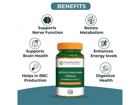 Buy Pure Nutrition Vitamin B12 Methylcobalamin 1500mcg Veg Tablet ...