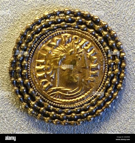 Counterfeit after Louis the Pious solidus, 9th century AD Stock Photo ...