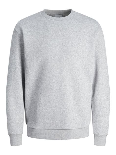 Plain Crew neck Sweatshirt | Light Grey | Jack & Jones®