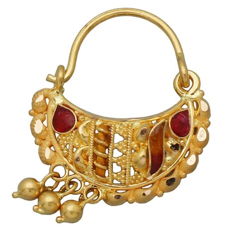 22k seal best gold 2.4 cm nosepin for maternal grandmother first ...