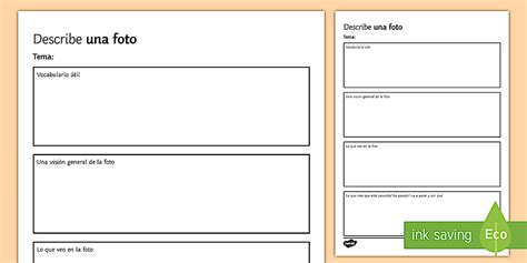 GCSE Spanish Describing a Photo Writing Template - KS4 Resources
