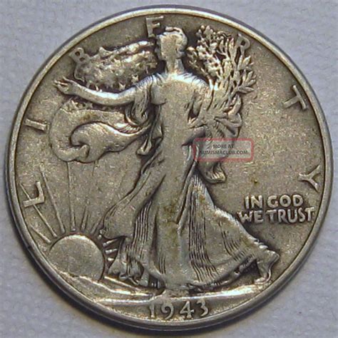 1943 Walking Liberty Silver Half Dollar, Fine