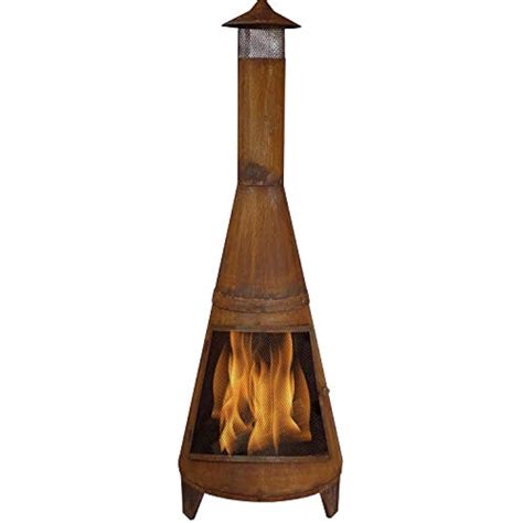 SunnydazeDecor Sunnydaze 70-Inch Rustic Chiminea Outdoor Fireplace ...