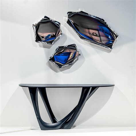 Rose Gold Tafla C3 Sculptural Wall Mirror by Zieta For Sale at 1stDibs