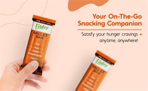 FITDAY Millet Bar - Pack of 20 | Healthy Breakfast Energy Booster Bars ...