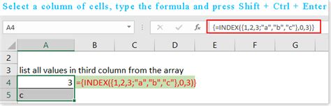 Excel Index Function 的图像结果