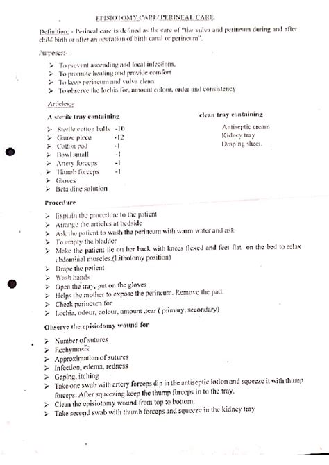 Episiotomy - EPISIOTOMY PERINEAL CARE Definition: Perineal care is ...