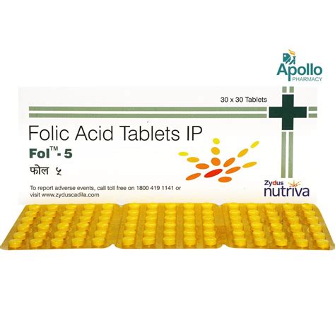 Fol-5 Tablet | Uses, Side Effects, Price | Apollo Pharmacy