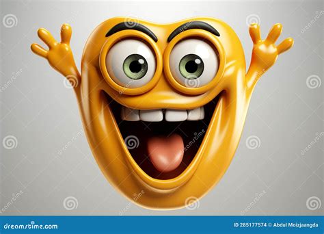 Crazy Funny Face Emoji 3d Illustration 3d Rendering on White Background ...