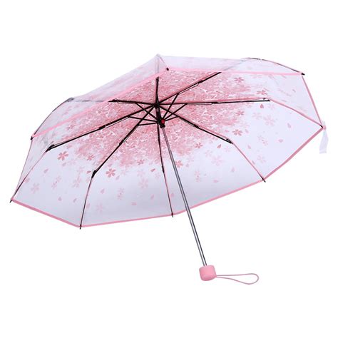 1Pc Transparent Folding Umbrella, Fashionable Princess Cherry Blossoms ...