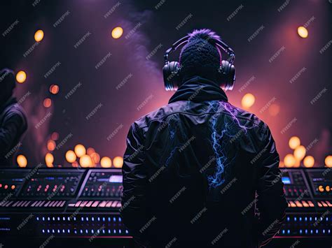 Illustration of unrecognizable dj back view ai generative | Premium AI ...