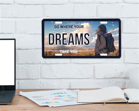 Travel License Plate: Path to Dreams – Motivational Gifts