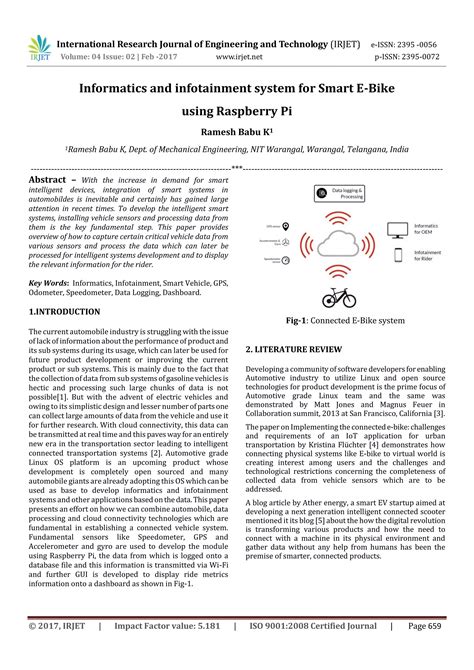 Informatics and infotainment system for Smart E-Bike using Raspberry Pi | PDF