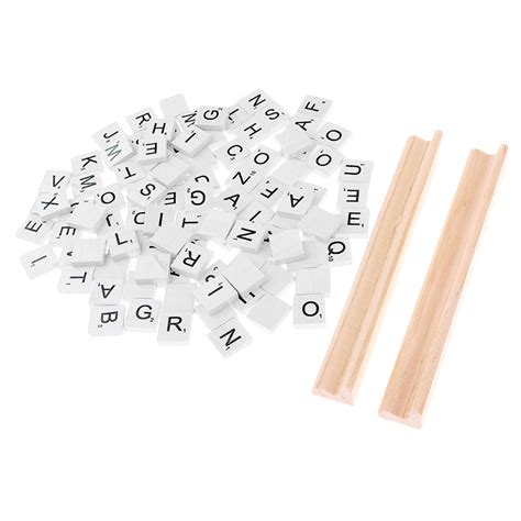 Buy Rare 100 Pieces Wooden Spelling Tiles Black Letters & Numbers for ...