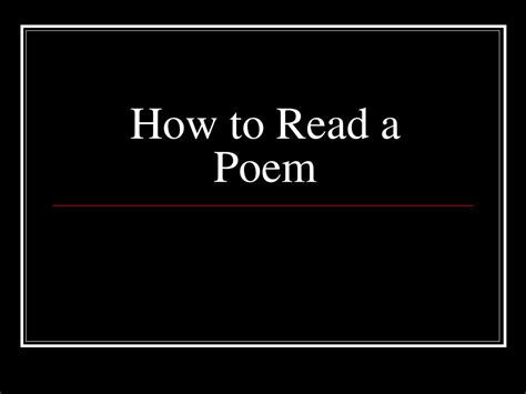 Image result for How to Read Poem