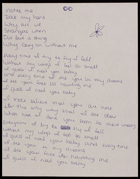 Lot Detail - Britney Spears Handwritten "Everytime" Lyrics