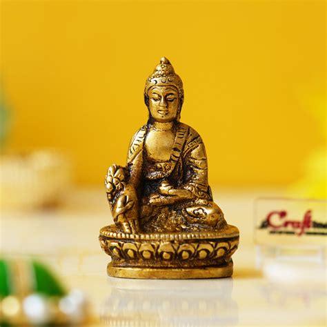Golden Brass Lord Buddha Statue Murti Idol for Home Decor, Living Room ...