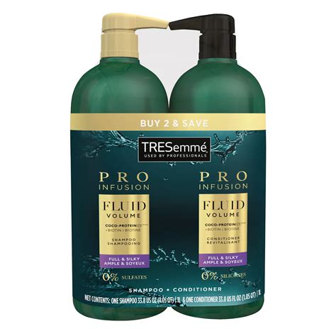TRESemme Pro Infusion Fluid Volume Shampoo and Conditioner Pack, 33.8 ...