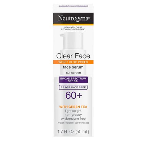 Amazon.com: Neutrogena Clear Face Serum Sunscreen with Green Tea, Broad ...