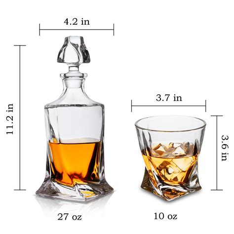 Buy KANARS Crystal Whiskey Decanter Set w/ 6x Liquor Glasses Home Bar ...