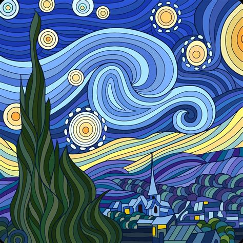 Pin by Edith v W on My digital colorings | Abstract art painting, Starry night art, Van gogh art