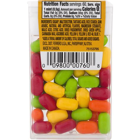 Tic Tac Candy Nutrition Facts | Besto Blog