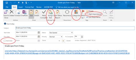Image result for OneNote Assign Task in Outlook Tasks