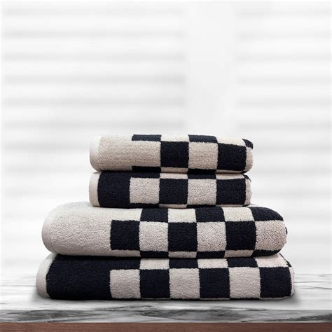 Checker Board 4 Piece Towel Set – Senses by Riba