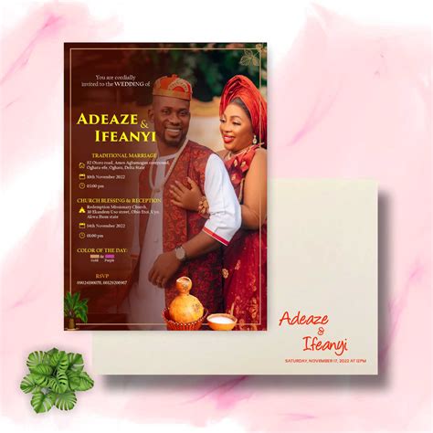 Nigerian Traditional Wedding Invitation Card How To Design A Wedding