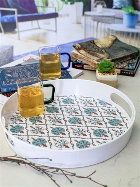 Goodhomes Melamine Round Serving Tray MT-243 : Amazon.in: Home & Kitchen