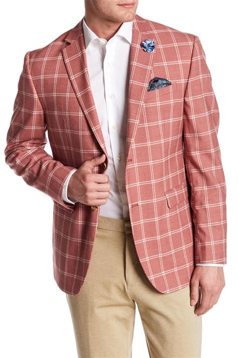 Original Penguin Red Windowpane Two Button Notch Lapel Sport Coat in ...