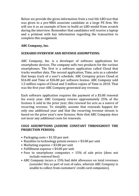 Image result for LBO Modeling Test