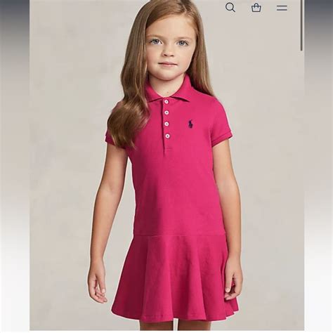 NWT Ralph Lauren Girls 6 Stretch Mesh Polo Dress in 2025 | Long sleeve ...