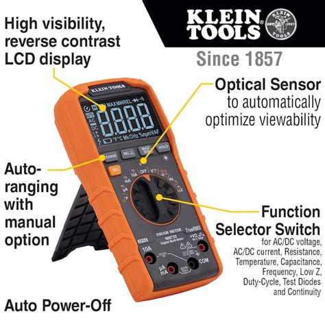 Klein Tools Multi-m Lcd Display Multimeter 10 Amp 1000-Volt MM720 at ...