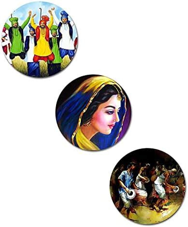 Kartik Round Wall Punjabi Culture HD Printed Painting for Living Room ...