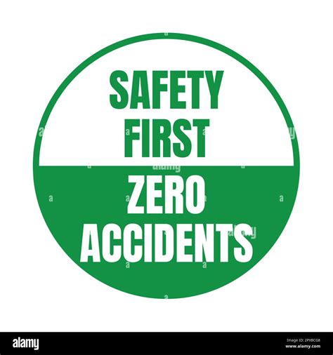 Zero Incident Logo Safety First Zero Accidents Symbol Icon Stock
