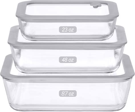 Amazon.com: EcoEvo Glass Food Containers with Glass Lid, Microwave Safe ...