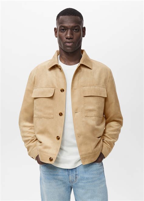 Suede faux-leather overshirt - Men | MANGO Pakistan